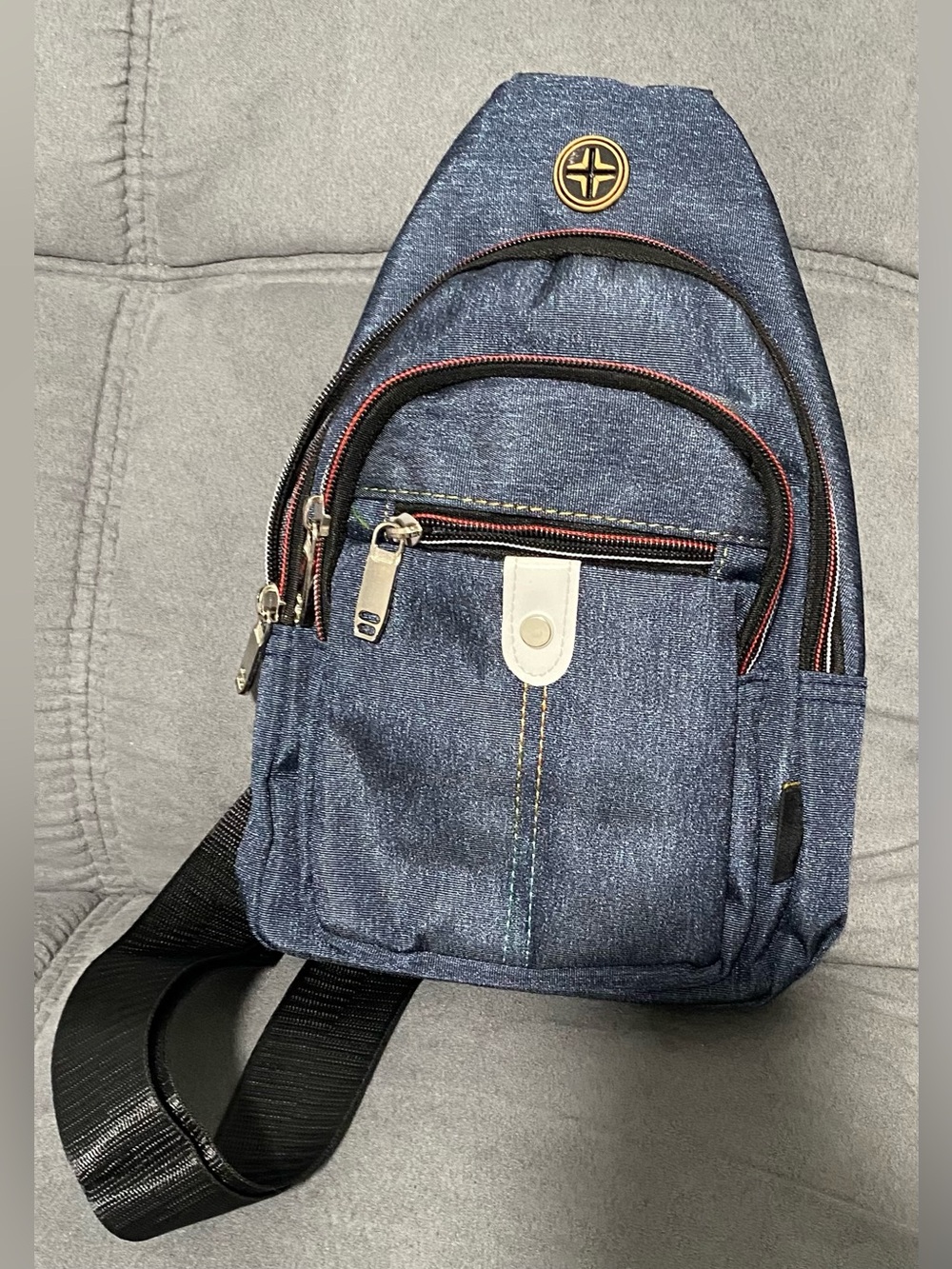 Everbright Blue Canvas Shoulder Crossbody Bag 12”x8”x4” NWT